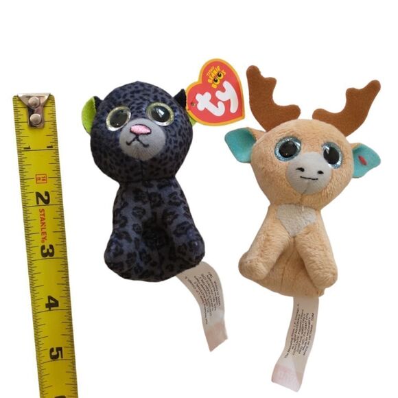 TY Beanie Boo McDonalds Lot x 2 Dotson The Black Jaguar Glitsy The Reindeer. - Picture 2 of 12